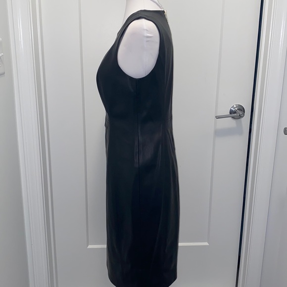 👗 NWT! Calvin Klein Faux Leather Sheath Dress - Picture 4 of 8